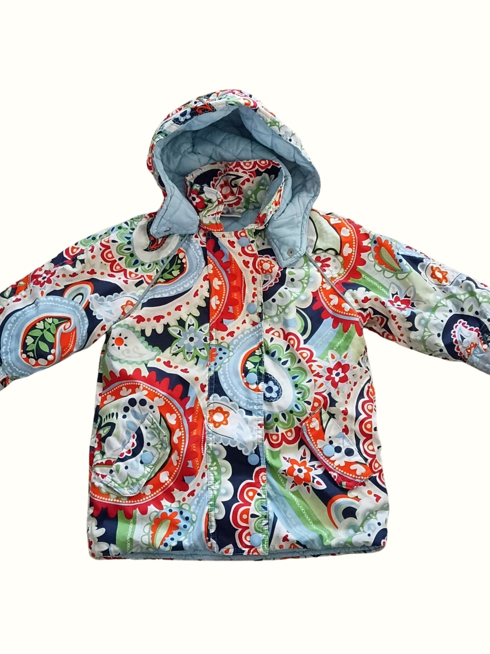 Hanna Andersson Winter Jacket Size 90 / US 3T – Vibrant Paisley Hooded Coat - Picture 4 of 4